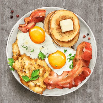 постеры Завтрак на тарелке
