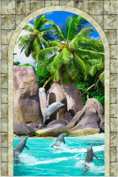 фотообои Арка и дельфины