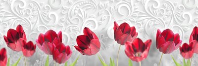 фотообои Алые тюльпаны 3Д