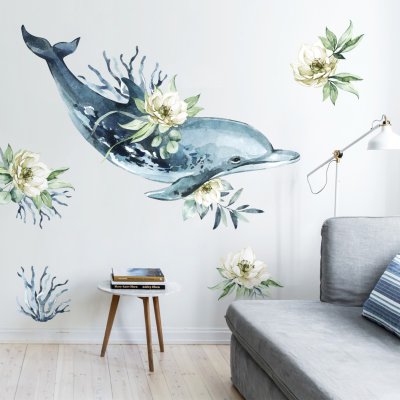 рисунок на стене дельфин