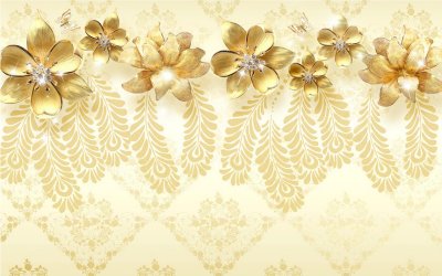 фотообои Золотистые цветы 3Д