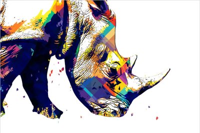 постеры Арт носорог