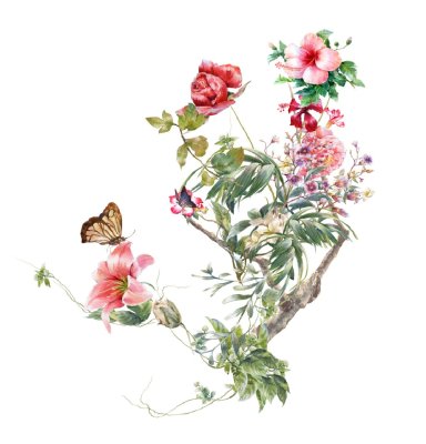 постеры Бабочка на ветке