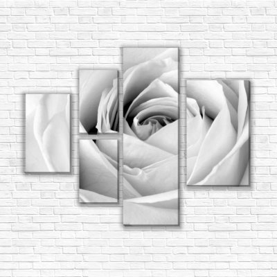 модульные картины Черно-белая роза