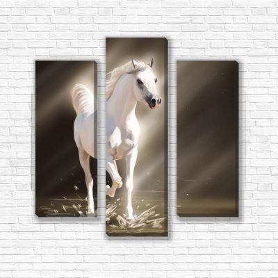 модульные картины Белая лошадь