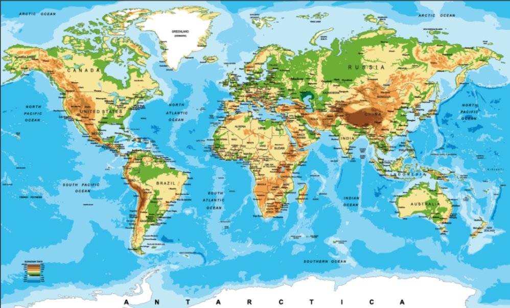 Карта Мира Географическая Фото