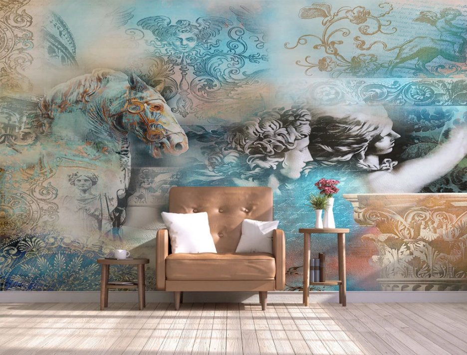 Фотообои Римская фреска 2 купить на Стену — Цены и 3D Фото интерьеров в Каталоге интернет магазина allstick.ru