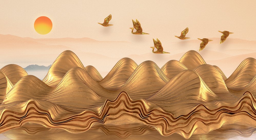 Золотой пейзаж. Золотая пустыня. Фотообои пустыня. Фрески пустыня. Золото в пустыне.