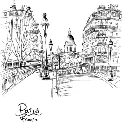 постеры Парижский монохром